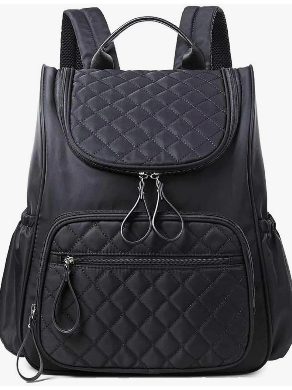 Quilted Black Diaper/Pump Backpack
